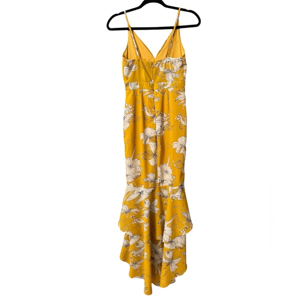 Lulus Darling Daylily Mustard Yellow Floral Print High-Low Maxi Dress - Picture 6 of 10